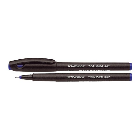 Instruments d'écriture Schneider fineliner schneider - topliner 967 - largeur de trait 0,4 mm - bleu - boîte de 10 pièces - s-9673