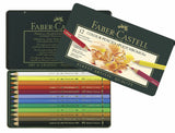 Faber Castell FC-110012 Crayon de couleur Polychromos, épaisseur de noyau de 3,8 mm, étui de 12 pièces