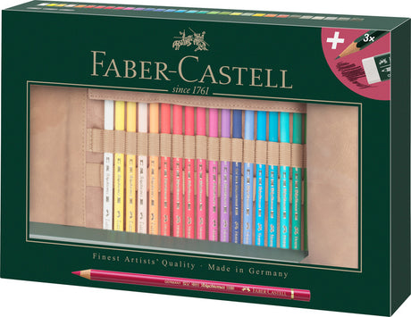 Faber Castell FC-110030 Trousse enroulable Crayons Faber-Castell Polychromos 30 pièces