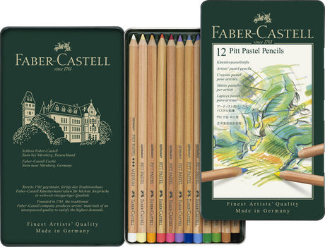 Faber Castell FC-112112 Crayon Pastel Faber-Castell Pitt Étui en métal de 12 pièces