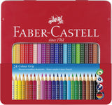 Faber Castell FC-112423 Crayon de couleur Faber-Castell Grip Étui en métal de 24 pièces