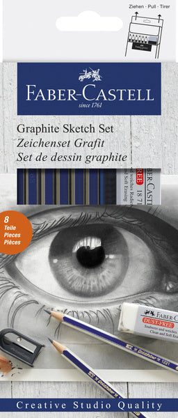 Faber castell fc-114000 ensemble graphite faber-castell goldfaber 8 pièces