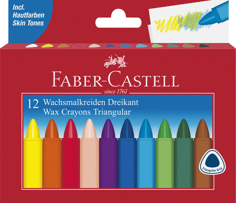 Faber Castell FC-120010 Crayon de cire Triangle 12 pièces