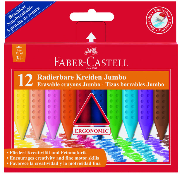 Faber Castell FC-122540 Boîte à craie Jumbo Grip 12 pièces