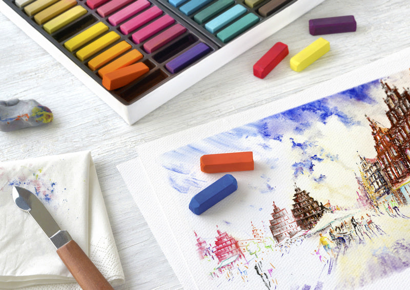Faber castell fc-128272 trousse à crayons demi-longueur craie pastel de 72 pièces