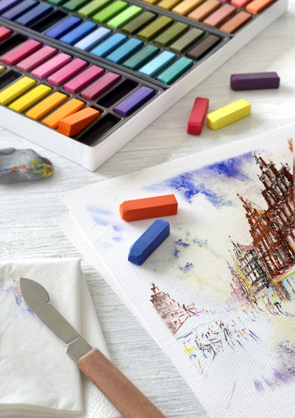 Faber castell fc-128272 trousse à crayons demi-longueur craie pastel de 72 pièces