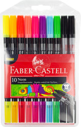 Faber castell fc-151109 feutres duo couleurs néon en étui 10 pièces