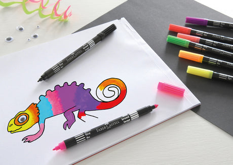 Faber castell fc-151109 feutres duo couleurs néon en étui 10 pièces