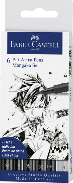 Faber Castell FC-167124 Marcador de cartel Faber-Castell Pitt Artist Pen Mangaka Penny Black