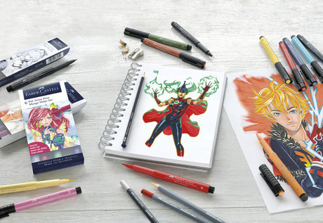 Faber Castell FC-167155 Stylo à dessin Faber-Castell Pitt Artist Pen Manga Trousse 6 pièces Shojo