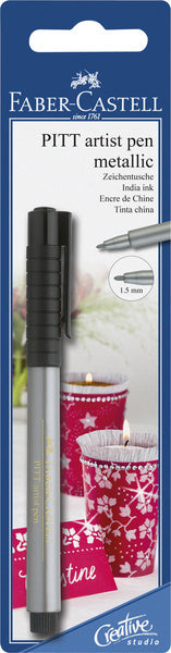 Faber Castell FC-167398 Stylo à dessin Pitt Artist Pen 251 Argent