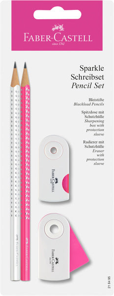 Faber castell fc-218495 ensemble d'écriture faber-castell sparkle blanc rose