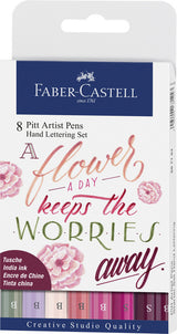 Faber Castell FC-267124 Stylo à dessin Faber-Castell Pitt Artist Pen Set de lettrage 8x
