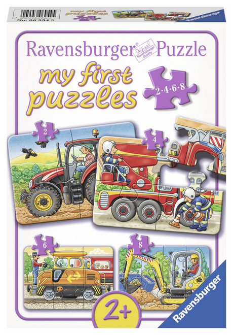 Ravensburger au travail - mes premiers puzzles -2+4+6+8 pièces - puzzle enfant
