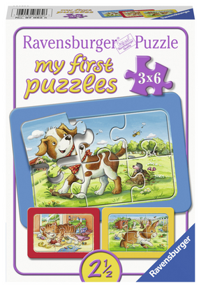 Ravensburger mes amis les animaux - mes premiers puzzles - 3x6 pièces - puzzle enfant