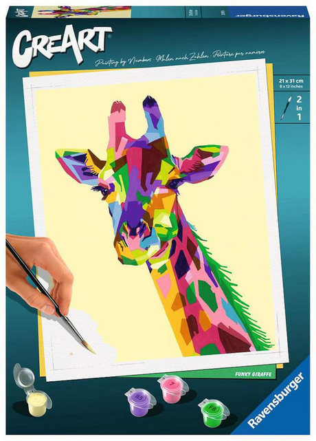 Ravensburger peinture par numéros ravensburger creart girafe - peinture par numéros pour adultes - forfait passe-temps