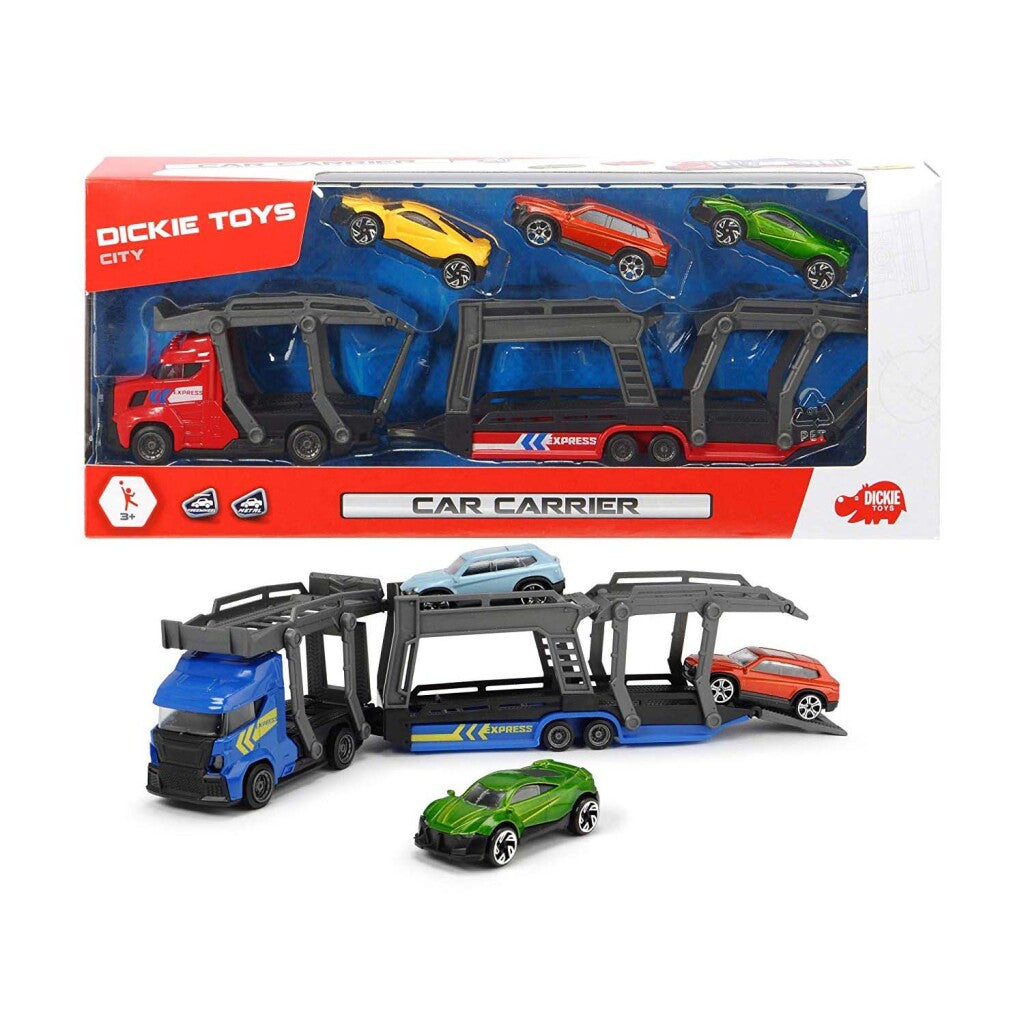 Dickie Toys transporteur de voitures + 3 voitures