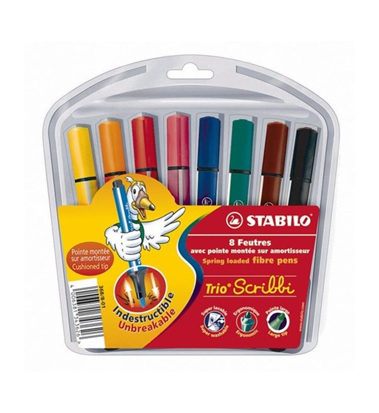 Stabilo trio scribbi étui à feutres 8 couleurs