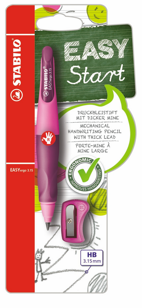 Stabilo easy ergo 3.15 démarre à droite rose