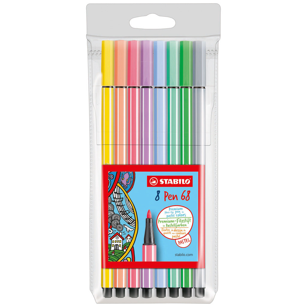 STABILO pen 68 Pastel Viltstiften, 8st.