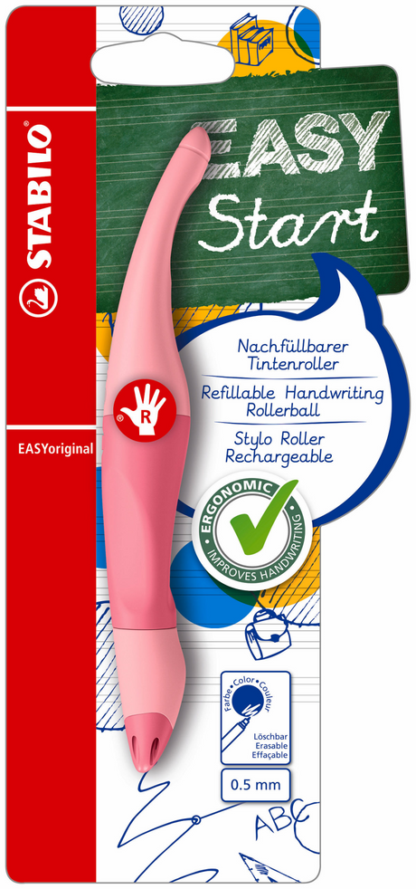 Stylo roller Stabilo easyoriginal droitier rose poudré