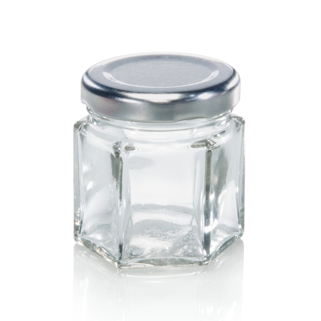 Leifheit 3208 pot de confiture hexagonal 47 ml verre argent