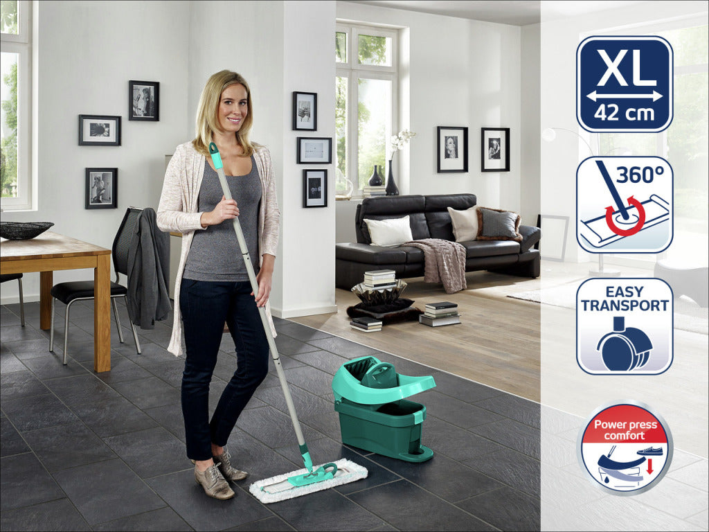 Leifheit Leifheit 55167 Profi Floor Limpiadores XL 42 cm Sistema completo con ruedas Micro Duo + Static Plus