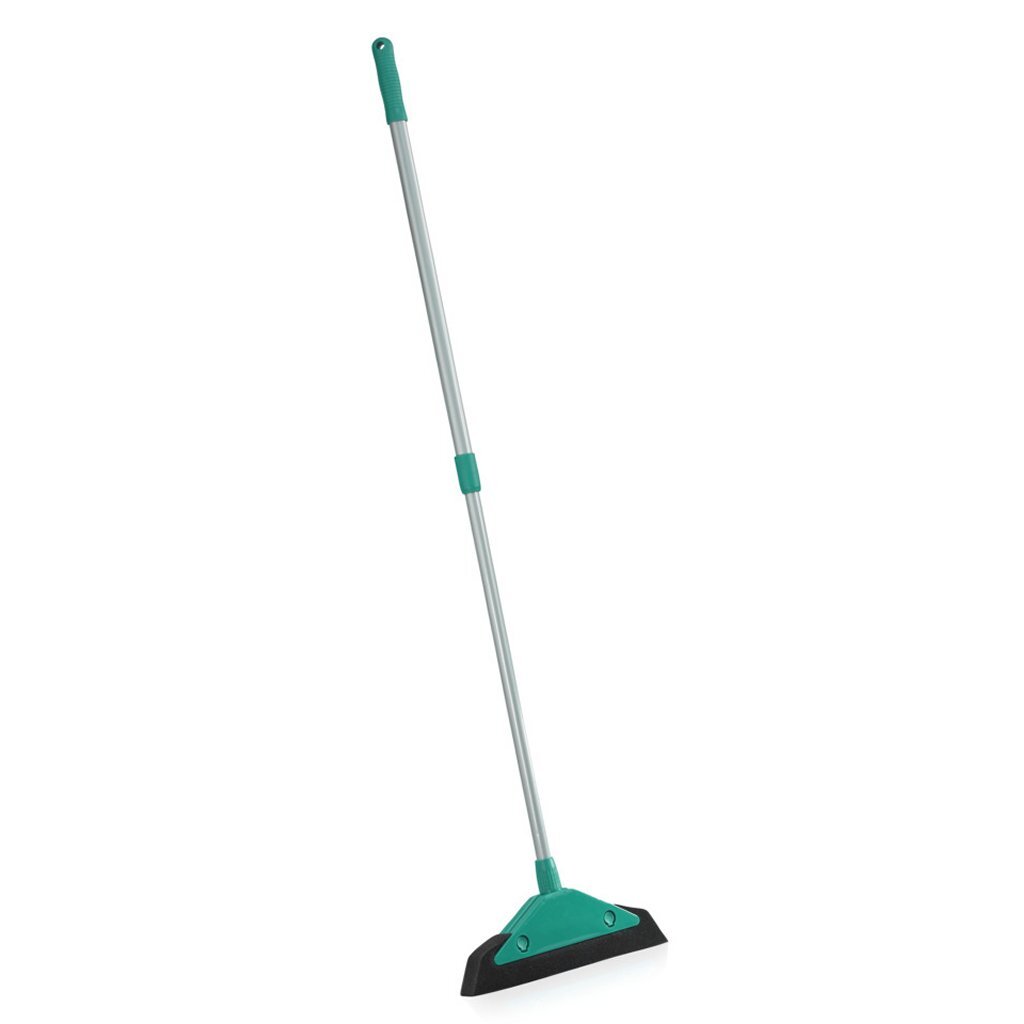 Leifheit 55243 balai en caoutchouc mousse souple et facile 34 cm avec manche télescopique bleu argent