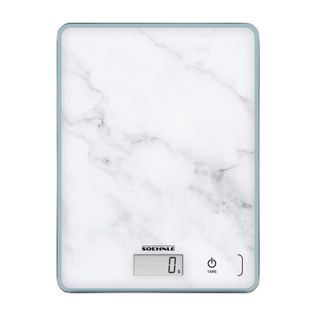 Balance de cuisine Soehnle compacte 300 - numérique - précision 1 gramme - jusqu'à 5 kg - aspect marbre - blanc