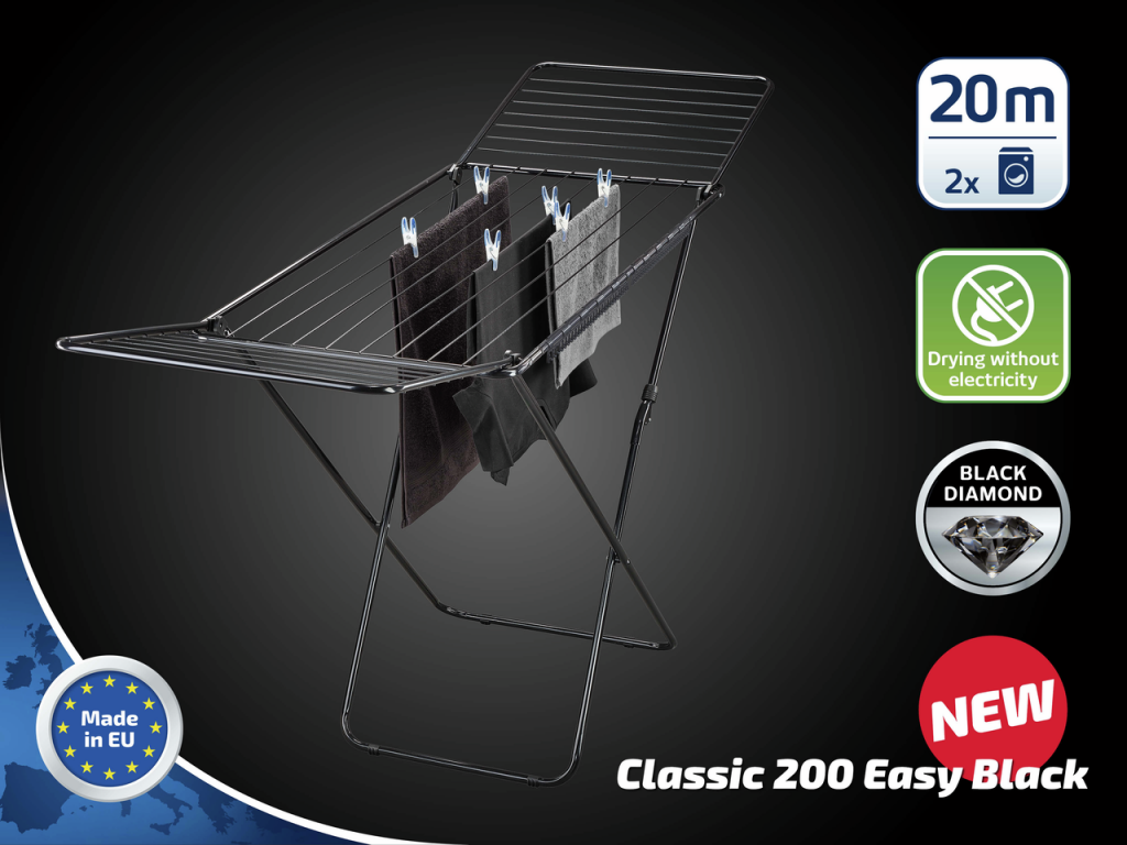 Leifheit 81696 classic 200 étendoir facile noir
