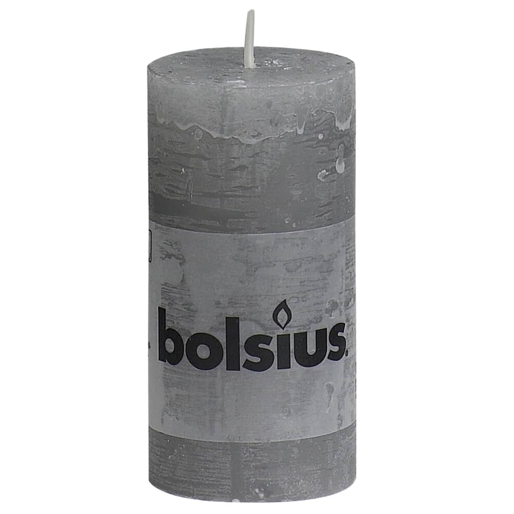 Bolsius Bolsius Rustic Candles 8 st 100x50 mm ljusgrå