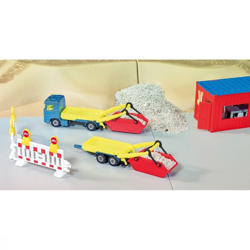 Camion Siku 1695 + conteneur à gravats et remorque