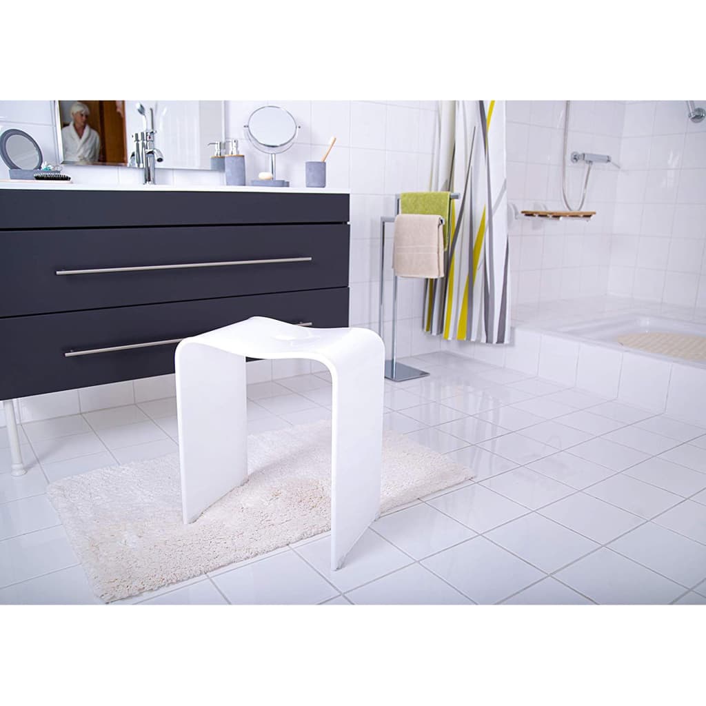 Tabouret de salle de bain ridder blanc à la mode
