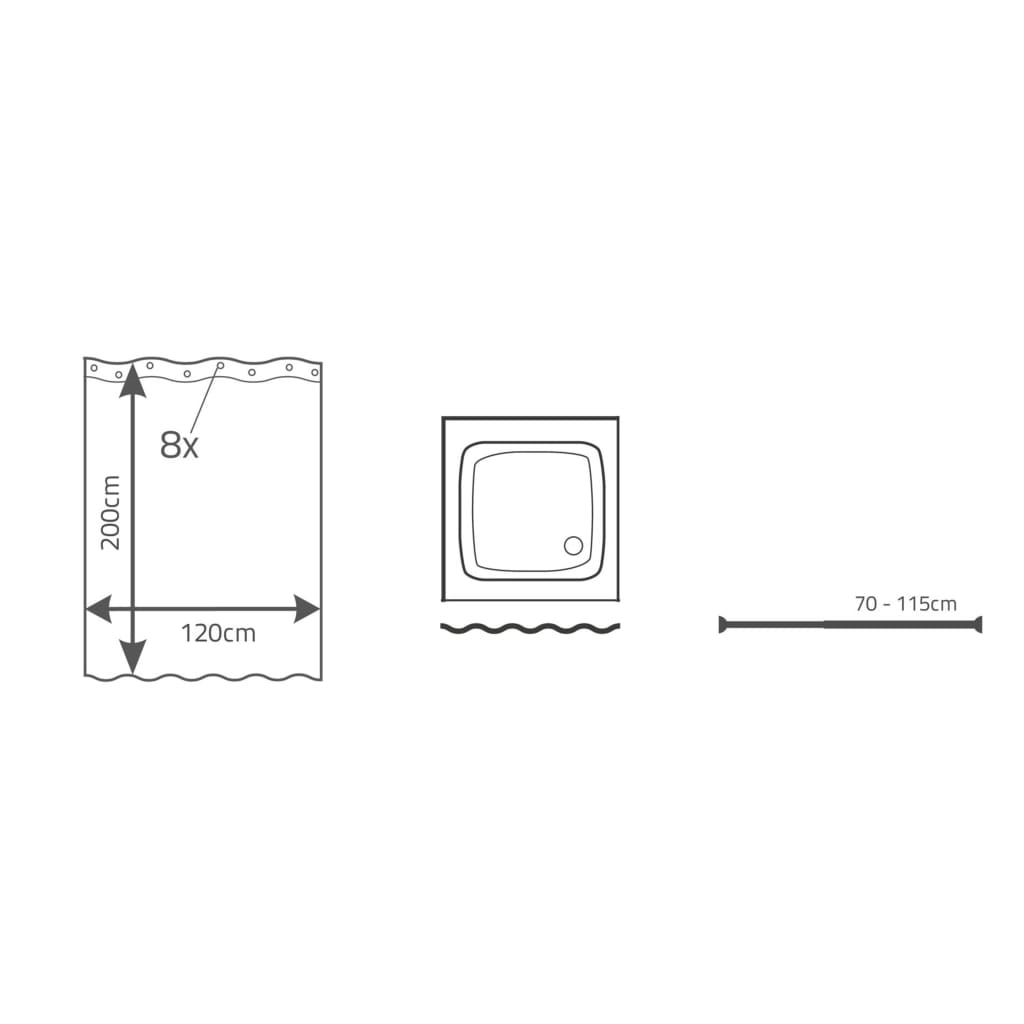 Cortina de ducha Ridder Ridder brillante 120x200 cm