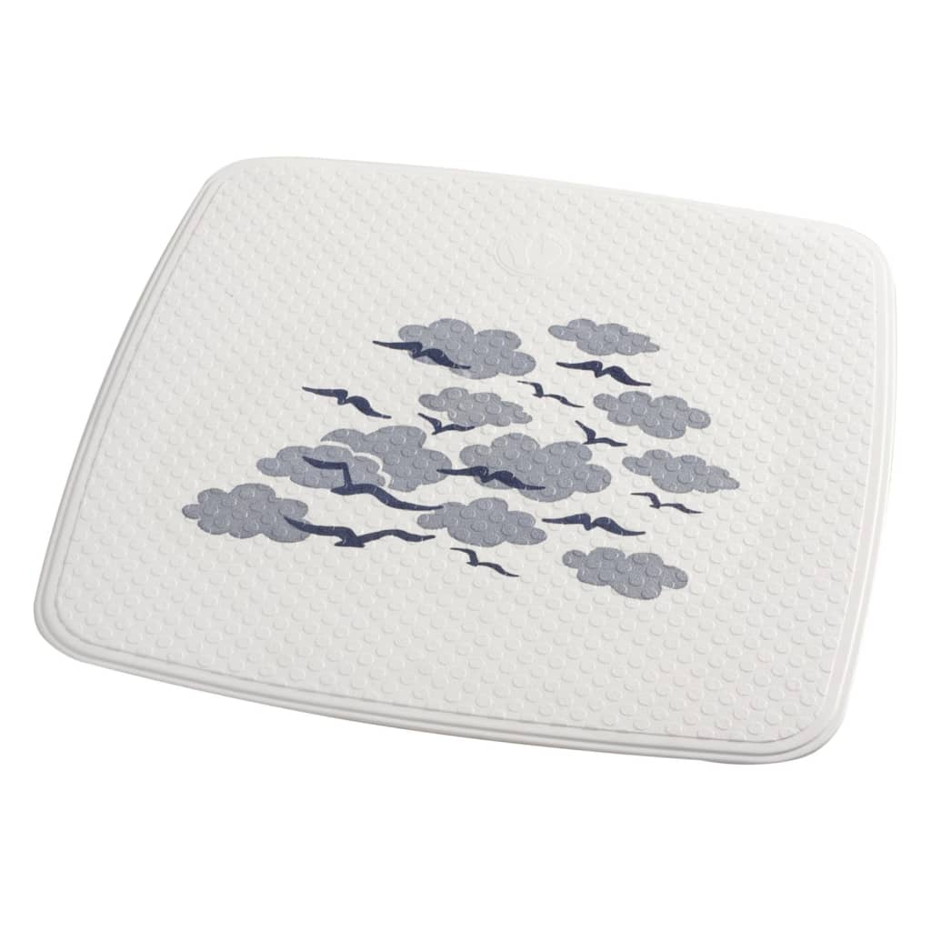 Mat de douche Ridder Helgoland 54x54 cm blanc et bleu