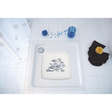 Mat de douche Ridder Helgoland 54x54 cm blanc et bleu
