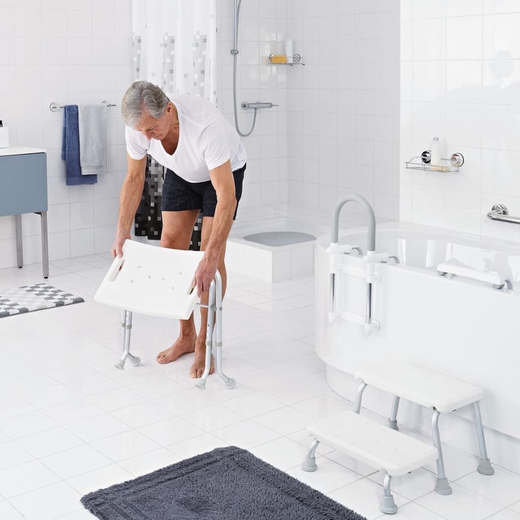 Tabouret de salle de bain Ridder Collpable 110 kg blanc A0050301