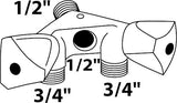Prise de robinet murale de raccordement d'appareil Kirchhoff, 1 2 et x 3 4 et x 1 2 it, avec clapet anti-retour - 986321113