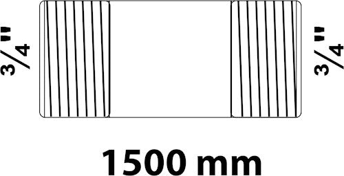 Raccord de tuyau Kirchhoff en fer forgé, galvanisé, 3 4 x 1500 mm, (23) - 989824255