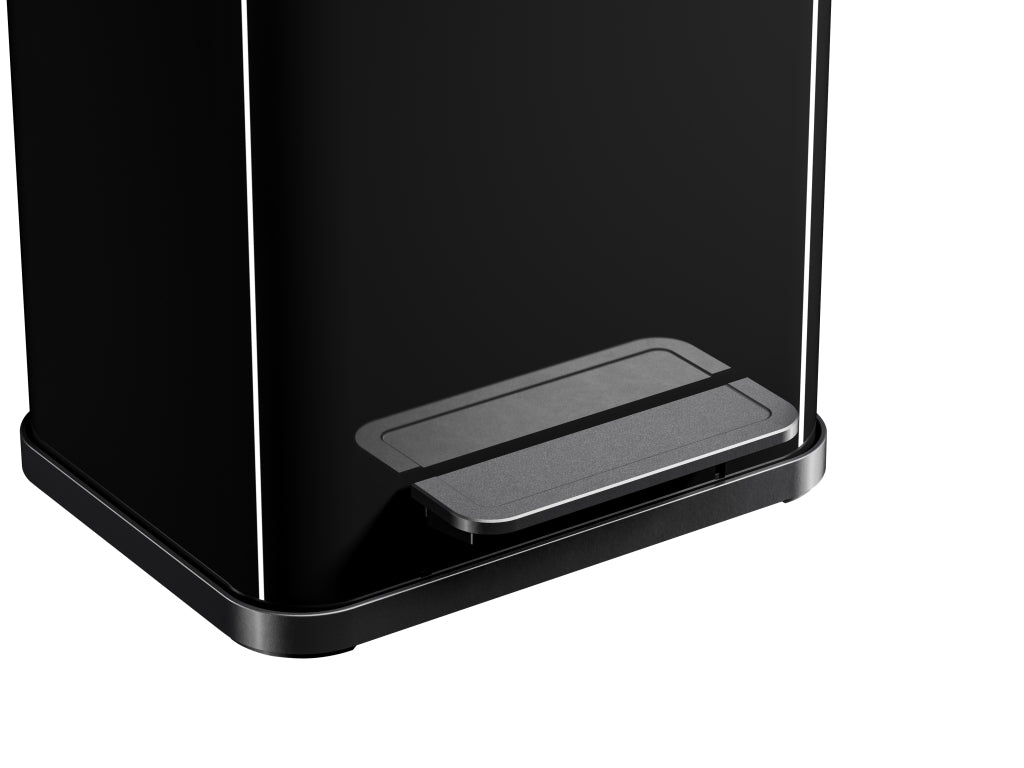Hailo 0622-260 öko duo plus m poubelle à pédale 2x 9l argent noir