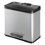 Hailo 0630-220 öko duo plus l poubelle à pédale 17+9l acier inoxydable argent