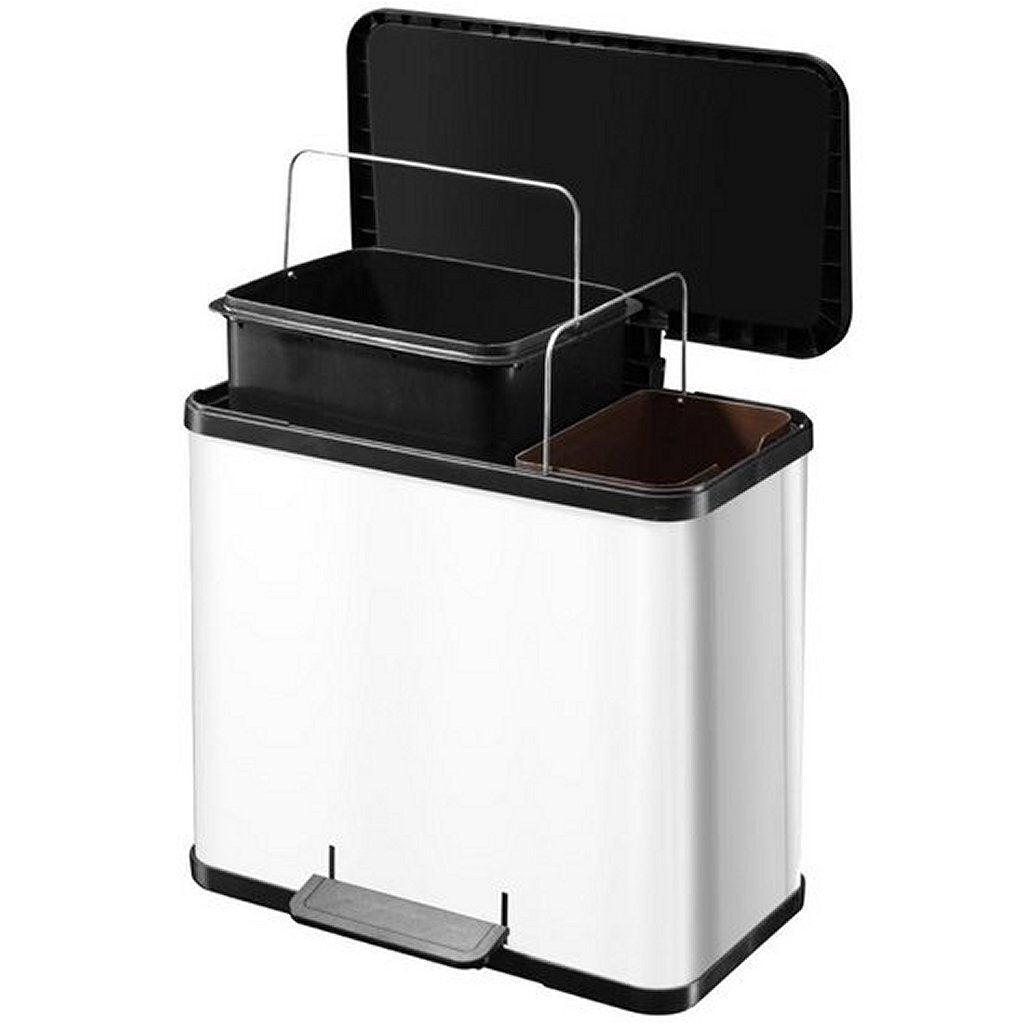 HAILO HAILO PEDAL BIN OKO DUO Plus taille L 17 + 9 L blanc 0630-230