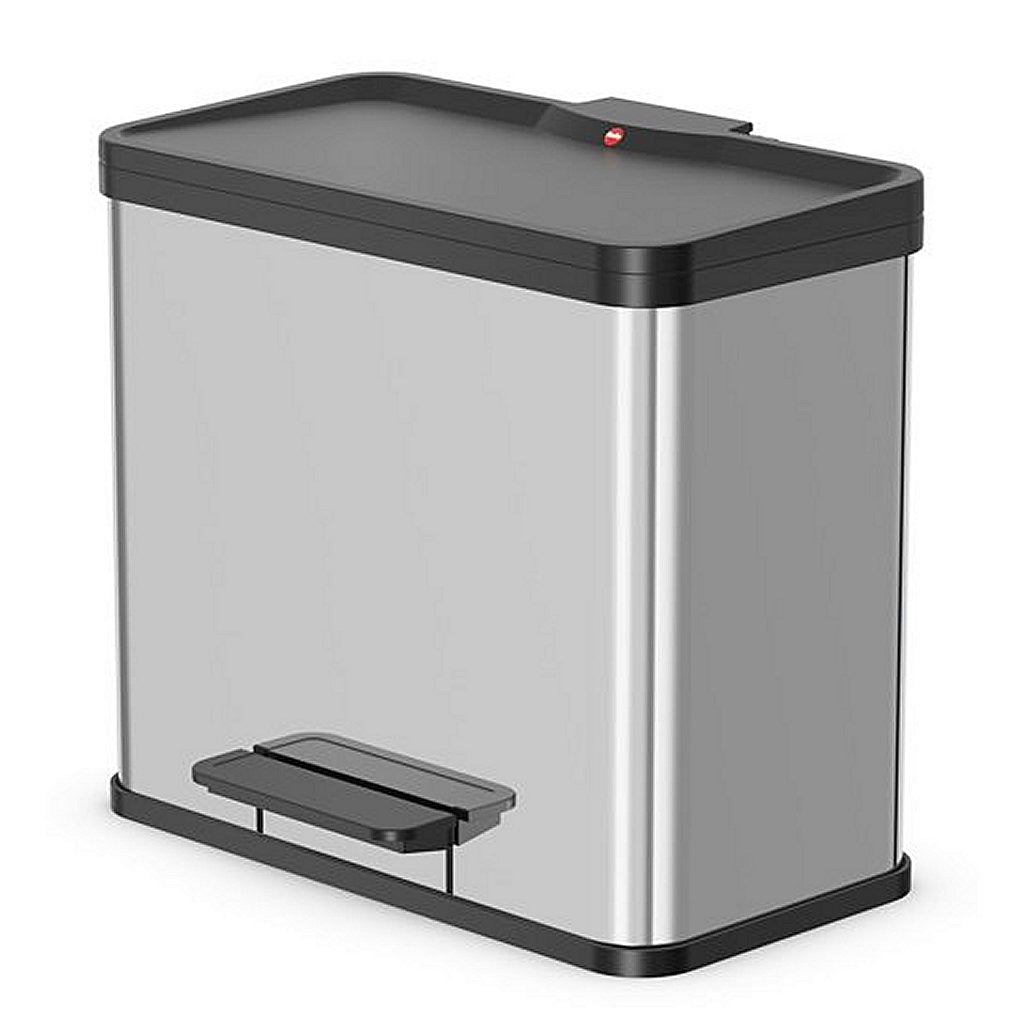 Hailo 0633-200 Öko Trio Plus L Pedal Bin 3x9l Edelstahl Schwarz