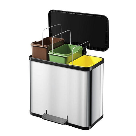 Poubelle Hailo öko trio plus - 3 x 9l - acier inoxydable