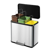 HAILO 0633-220 Öko Trio Plus L Pédal Bin 3x9l Silver Black