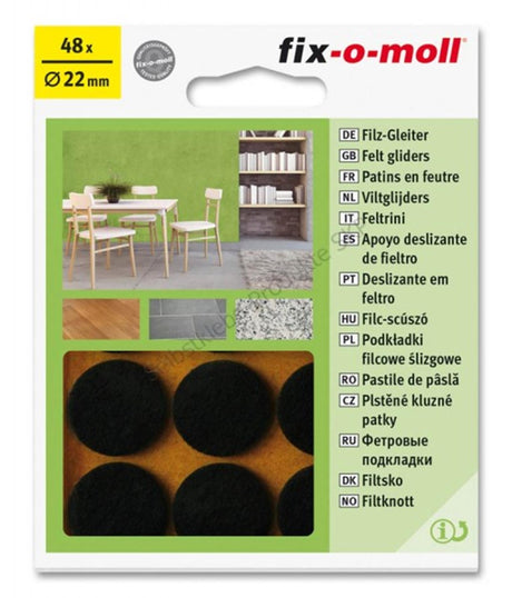Fix-o-moll feutre verre rond 22mm marron