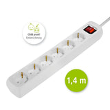 Hama tableau de distribution 6 prises avec interrupteur sécurité enfants 1,4 m blanc