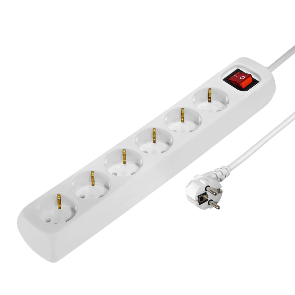 Hama tableau de distribution 6 prises avec interrupteur sécurité enfants 1,4 m blanc
