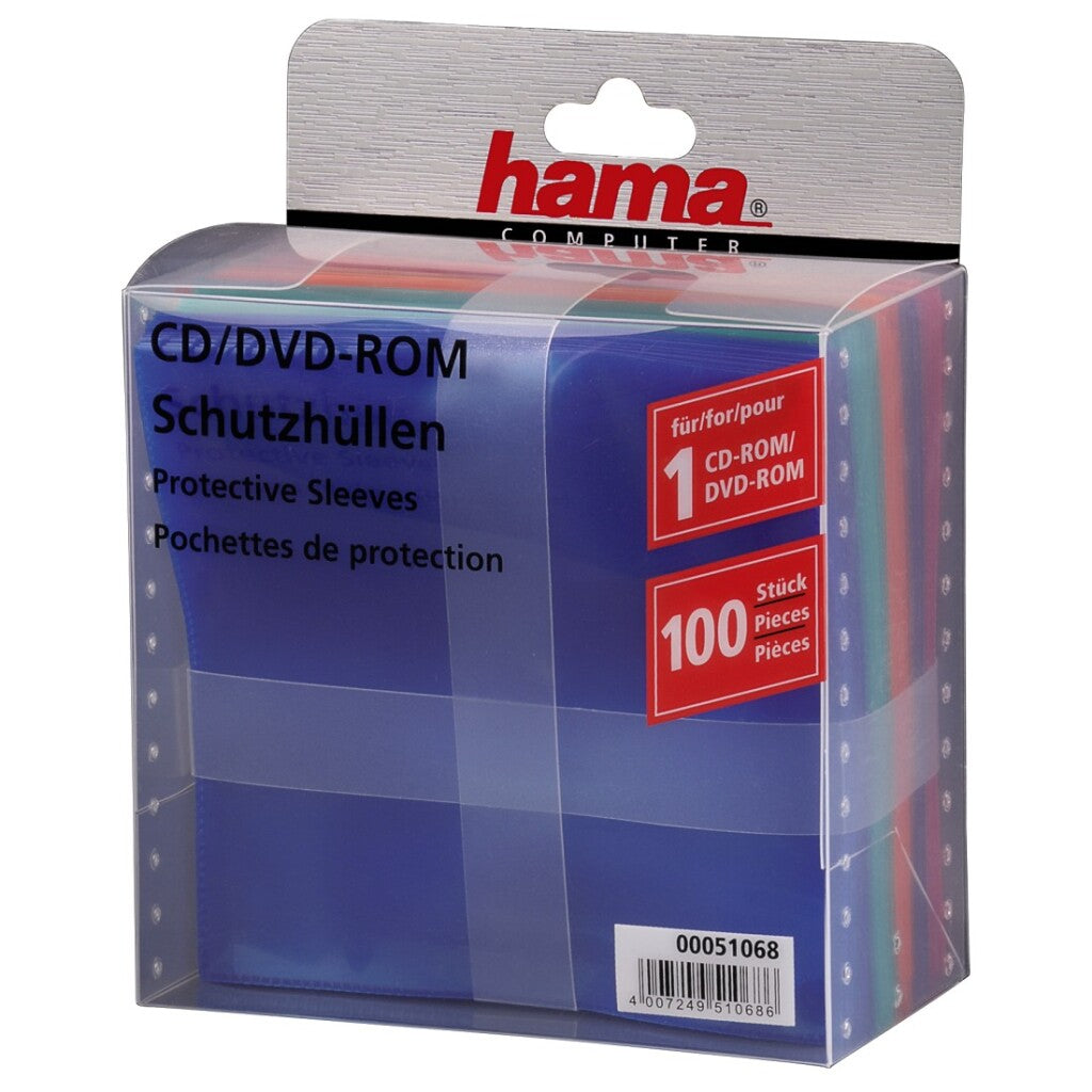 Hama CD DVD Blu-ray PP-ermer 100-pack Multi Color