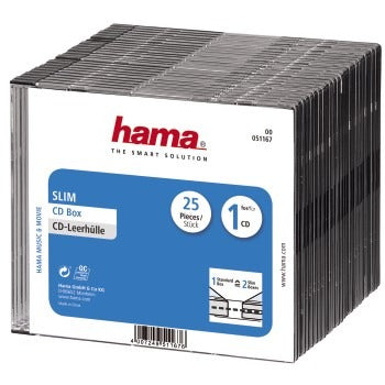 Hama CD slim box noir, paquet de 25